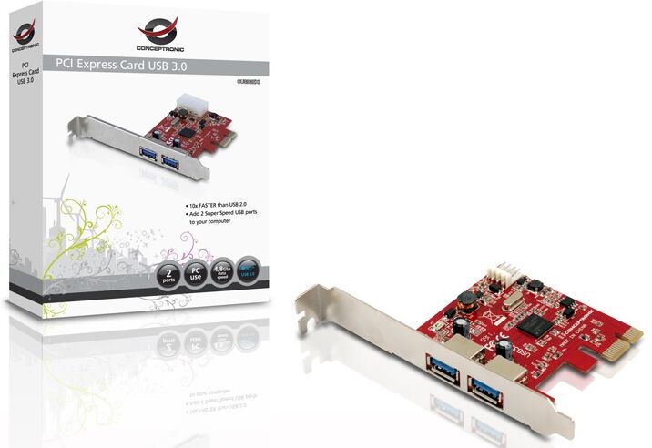 Conceptronic Placa Pci-e C/ 2 Usb 3.0 Femea - Conceptronic