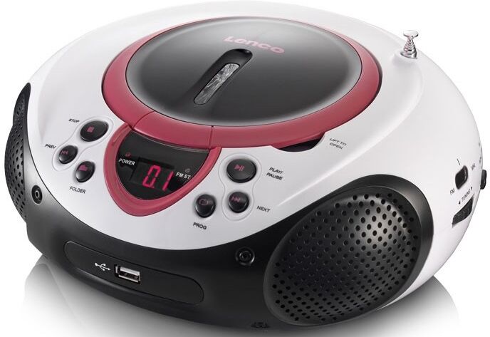 Lenco Rádio Portátil  Scd 38 C/ Leitor De Cds E Usb (rosa) - Lenco