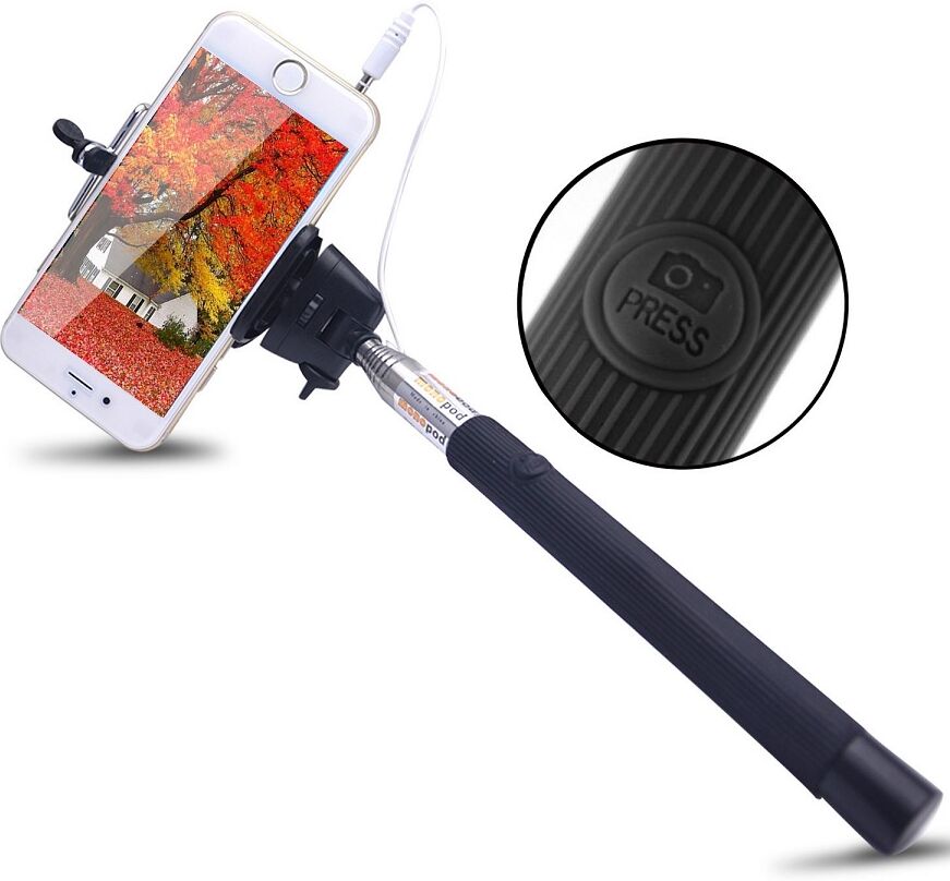 Default Haste Telescópica Com Cabo Jack 3,5mm P/ "selfies" (selfie Stick)