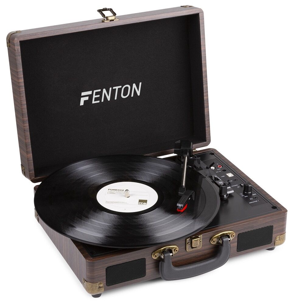 Fenton Gira Discos Madeira Bluetooth C/ Colunas (rp115b) - Fenton