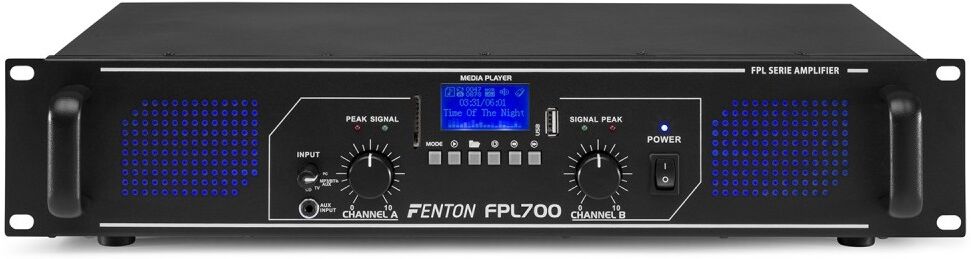 Fenton Amplificador Pa Digital 2x 350w 19" Mp3/usb/sd/bluetooth + Eq (fpl700) Leds Azuis - Fenton