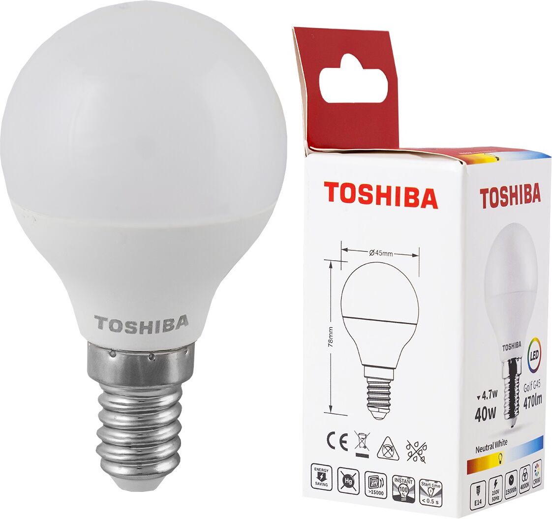 Toshiba Lâmpada Led E14 G45 4,7w 4000k 470lm - Toshiba