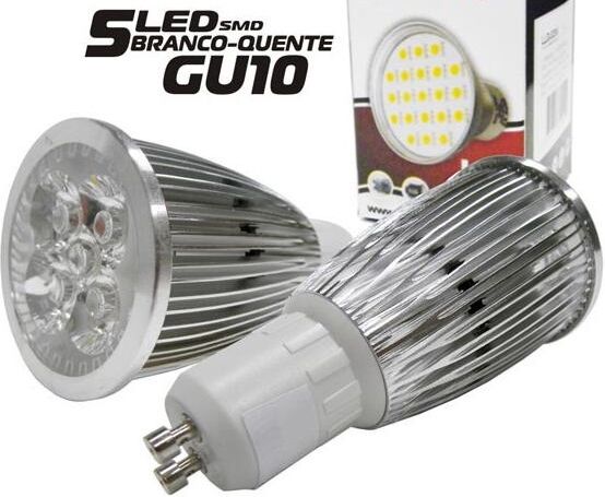 Prok Lampada 5 Leds Smd 5050 5w Gu10 Branco Quente 220v