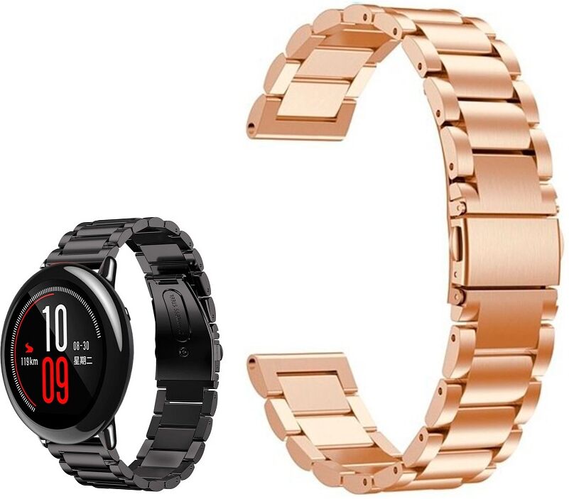 Xiaomi Correia Met. Elos (rosa) P/ Xiaomi Amazfit Pace/stratos/stratos2s/gtr 47mm/ticwatch/huawei/sams