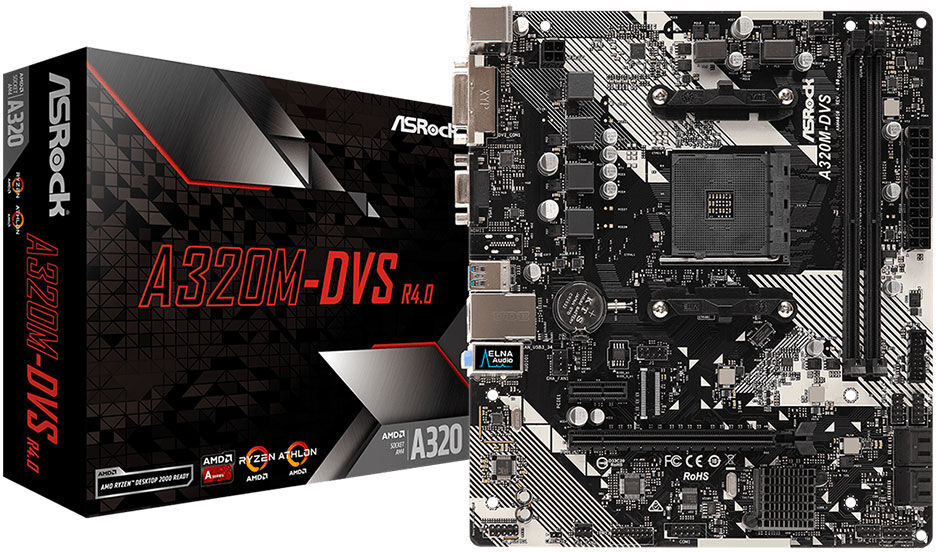 Asrock Motherboard Micro-atx A320m-dvs R4.0 Skt Am4 - Asrock