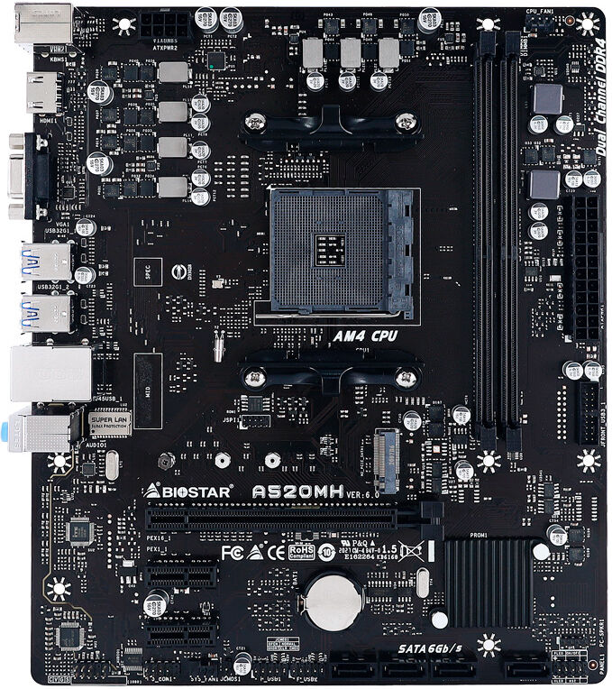 Biostar Motherboard Micro-atx Biostar A520mh Ver. 6.0