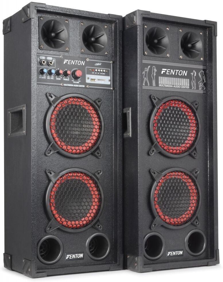 Fenton Pack 2x Colunas Amplificadas 2 X 6,5" 600w Mp3 Usb/sd (spb-26) - Fenton