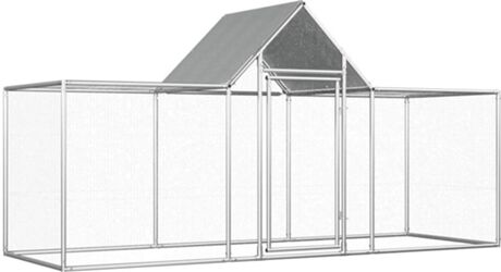 Vidaxl Galinheiro (Cinzento - 3x1x1.5m - Aço)