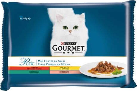 Gourmet Ração para Gatos (8x85 g - Húmida - Adulto - Sabor: Varias Carnes)