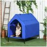 Pawhut Casa para Cão Tecido Oxford e Aço Azul e Preto 130x85x121 cm