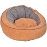 Pawhut Cama para Cão Linho sintético e Algodão PP Laranja e cinza 59x59x30 cm