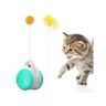 Gelldg Brinquedos de Gato Azul e Branco para Gato Internos Brinquedo de Gato de Rolo Interativo com Catnip Feather Ball Balance Cat Perseguindo Brinquedo Pa