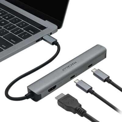 HUB MACALLY ALUM USB-C 6-IN-1 HUB MACALLY ALUM USB-C 6-IN-1