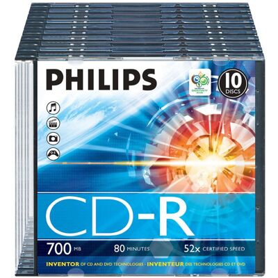 CDR PHILIPS 80 52X (PK10) SLIM CDR PHILIPS 80 52X (PK10) SLIM