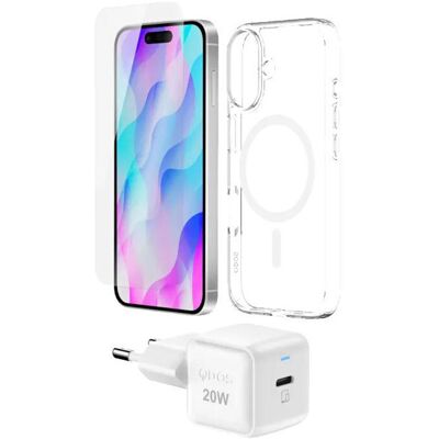 Kit inicial Qdos para iPhone 16 - Branco Kit inicial Qdos para iPhone 16 - Branco