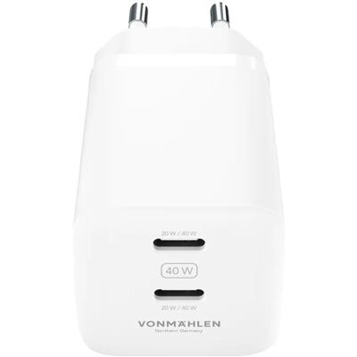 Vonmählen Unity GaN 40W - Branco - Carregador Vonmählen Unity GaN 40W - Branco - Carregador