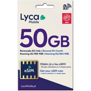 CARTÃO LYCAMOBILE ESIM 50GB BOSS CARTÃO LYCAMOBILE ESIM 50GB BOSS