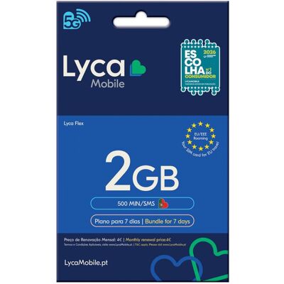 CARTÃO LYCAMOBILE FLEX 2GB CARTÃO LYCAMOBILE FLEX 2GB