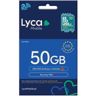 CARTÃO LYCAMOBILE BOSS 50GB CARTÃO LYCAMOBILE BOSS 50GB