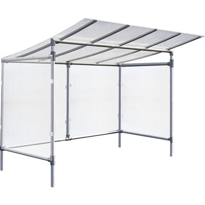PROCITY Abrigo para bicicletas ECO , modelo básico com revestimento traseiro e lateral, largura 2453 mm, prateado, Abrigo para bicicletas ECO, modelo básico com revestimento traseiro e lateral, largura 2453 mm, prateado. Revestimento traseiro e lateral em PROCITY Abrigo para bicicletas ECO , modelo básico com revestimento traseiro e lateral, largura 2453 mm, prateado, Abrigo para bicicletas ECO, modelo básico com revestimento traseiro e lateral, largura 2453 mm, prateado. Revestimento traseiro e lateral em
