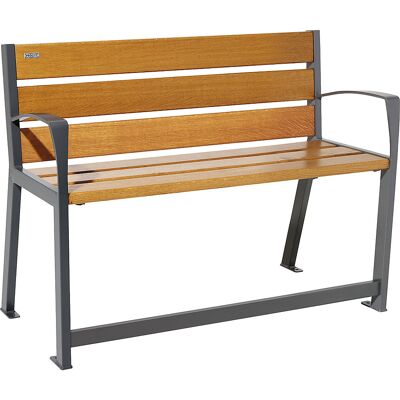 PROCITY Banco SILAOS® em madeira , com encosto, comprimento 1200 mm, com apoios para braços, imitação de carvalho claro, Banco SILAOS® em madeira, com encosto, comprimento 1200 mm, com apoios para braços, imitação de carvalho claro. Madeira de carvalho ce PROCITY Banco SILAOS® em madeira , com encosto, comprimento 1200 mm, com apoios para braços, imitação de carvalho claro, Banco SILAOS® em madeira, com encosto, comprimento 1200 mm, com apoios para braços, imitação de carvalho claro. Madeira de carvalho ce