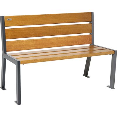 PROCITY Banco SILAOS® em madeira , com encosto, comprimento 1200 mm, imitação de carvalho claro, Banco SILAOS® em madeira, com encosto, comprimento 1200 mm, imitação de carvalho claro. Madeira de carvalho certificada pela PEFC. Montagem sobre placas de so PROCITY Banco SILAOS® em madeira , com encosto, comprimento 1200 mm, imitação de carvalho claro, Banco SILAOS® em madeira, com encosto, comprimento 1200 mm, imitação de carvalho claro. Madeira de carvalho certificada pela PEFC. Montagem sobre placas de so