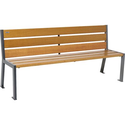 PROCITY Banco SILAOS® em madeira , com encosto, comprimento 1800 mm, imitação de carvalho claro, Banco SILAOS® em madeira, com encosto, comprimento 1800 mm, imitação de carvalho claro. Madeira de carvalho certificada pela PEFC. Montagem sobre placas de so PROCITY Banco SILAOS® em madeira , com encosto, comprimento 1800 mm, imitação de carvalho claro, Banco SILAOS® em madeira, com encosto, comprimento 1800 mm, imitação de carvalho claro. Madeira de carvalho certificada pela PEFC. Montagem sobre placas de so