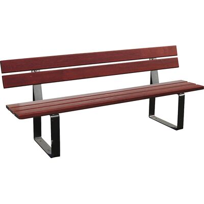 PROCITY Banco RIGA , comprimento total 1800 mm, cinzento antracite, mogno, com encosto, Banco RIGA, comprimento total 1800 mm, cinzento antracite, mogno, com encosto. Assento e encosto em madeira de conífera. Montado sobre placas de solo. O banco Riga é u PROCITY Banco RIGA , comprimento total 1800 mm, cinzento antracite, mogno, com encosto, Banco RIGA, comprimento total 1800 mm, cinzento antracite, mogno, com encosto. Assento e encosto em madeira de conífera. Montado sobre placas de solo. O banco Riga é u