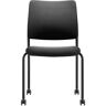 TrendOffice Cadeira de reunião TO-SYNC meet, com encosto almofadado, embalagem de 4 unid, preto, com rodas