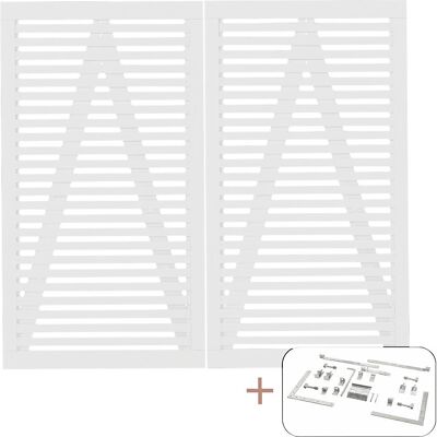 kaiserkraft Portão duplo Tokyo incl. acessórios, madeira, LxA 2000 x 1800 mm, branco, Portão duplo Tokyo incl. acessórios, madeira, LxA 2000 x 1800 mm, branco. Design dinamarquês. Aspeto intemporal. Produção a partir de madeira certificada. A série Tokyo kaiserkraft Portão duplo Tokyo incl. acessórios, madeira, LxA 2000 x 1800 mm, branco, Portão duplo Tokyo incl. acessórios, madeira, LxA 2000 x 1800 mm, branco. Design dinamarquês. Aspeto intemporal. Produção a partir de madeira certificada. A série Tokyo