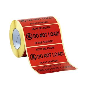 kaiserkraft Etiquetas de aviso, 1000 unidades por rolo, embalagem de 6 rolos, impressão ''Do not load!''