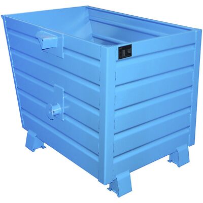 eurokraft pro Recipiente basculante, empilhável , volume 0,7 m³, azul RAL 5010, Recipiente basculante, empilhável, volume 0,7 m³, azul RAL 5010. Possibilidade de empilhamento de 3 unidades - poupam espaço no armazenamento e transporte. Esvaziamento seguro eurokraft pro Recipiente basculante, empilhável , volume 0,7 m³, azul RAL 5010, Recipiente basculante, empilhável, volume 0,7 m³, azul RAL 5010. Possibilidade de empilhamento de 3 unidades - poupam espaço no armazenamento e transporte. Esvaziamento seguro