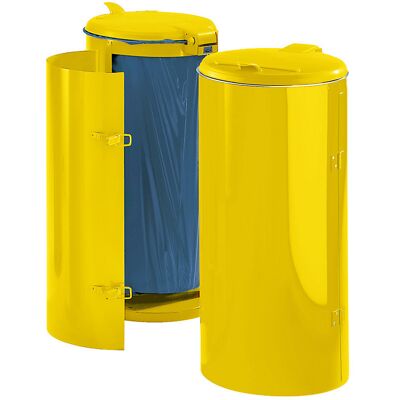 VAR Coletor de lixo de chapa de aço , para volumes de 120 l, com porta de um batente, amarelo com tampa em plástico amarela, Coletor de lixo de chapa de aço, para volumes de 120 l, com porta de um batente, amarelo com tampa em plástico amarela. Com porta VAR Coletor de lixo de chapa de aço , para volumes de 120 l, com porta de um batente, amarelo com tampa em plástico amarela, Coletor de lixo de chapa de aço, para volumes de 120 l, com porta de um batente, amarelo com tampa em plástico amarela. Com porta