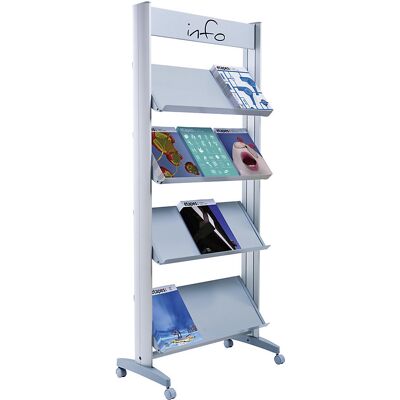 Paperflow Expositor de prospetos móvel em metal , com prateleiras em metal, largura 720 mm, Expositor de prospetos móvel em metal, com prateleiras em metal, largura 720 mm. Acabamento em metal muito elegante. Montagem simples. Amigo do ambiente. Expositor Paperflow Expositor de prospetos móvel em metal , com prateleiras em metal, largura 720 mm, Expositor de prospetos móvel em metal, com prateleiras em metal, largura 720 mm. Acabamento em metal muito elegante. Montagem simples. Amigo do ambiente. Expositor
