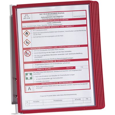 DURABLE Conjunto completo para suporte de parede , 5 quadros transparentes A4, embalagem de 2 unid., armação vermelha, a partir de 3 embalagens, Conjunto completo para suporte de parede, 5 quadros transparentes A4, embalagem de 2 unid., armação vermelha, DURABLE Conjunto completo para suporte de parede , 5 quadros transparentes A4, embalagem de 2 unid., armação vermelha, a partir de 3 embalagens, Conjunto completo para suporte de parede, 5 quadros transparentes A4, embalagem de 2 unid., armação vermelha,