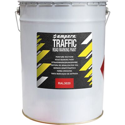 a.m.p.e.r.e Tinta de sinalização rodoviária - 25kg, Vermelha, Rápida a secar a.m.p.e.r.e Tinta de sinalização rodoviária - 25kg, Vermelha, Rápida a secar