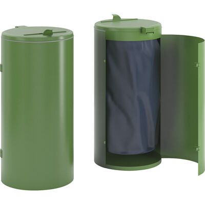 VAR Coletor de lixo de chapa de aço , para volumes de 120 l, com porta de um batente, verde com tampa em plástico verde, Coletor de lixo de chapa de aço, para volumes de 120 l, com porta de um batente, verde com tampa em plástico verde. Com porta de um ba VAR Coletor de lixo de chapa de aço , para volumes de 120 l, com porta de um batente, verde com tampa em plástico verde, Coletor de lixo de chapa de aço, para volumes de 120 l, com porta de um batente, verde com tampa em plástico verde. Com porta de um ba