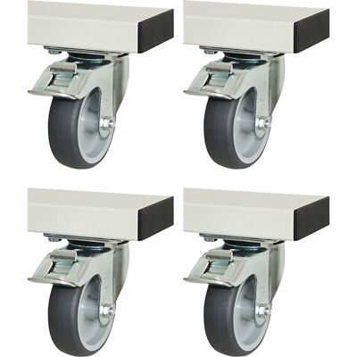 RAU Conjunto de rodas para adlatus 300 , 4 rodas orientáveis com imobilizadores, LxC 100 x 30 mm, Conjunto de rodas para adlatus 300, 4 rodas orientáveis com imobilizadores, LxC 100 x 30 mm. Permite a utilização móvel dos postos de trabalho reguláveis ele RAU Conjunto de rodas para adlatus 300 , 4 rodas orientáveis com imobilizadores, LxC 100 x 30 mm, Conjunto de rodas para adlatus 300, 4 rodas orientáveis com imobilizadores, LxC 100 x 30 mm. Permite a utilização móvel dos postos de trabalho reguláveis ele