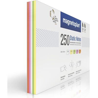 magnetoplan Notas adesivas Static Notes , embalagem de 250 unid., sortido colorido, AxL 200 x 100 mm, a partir de 10 UE, Notas adesivas Static Notes, embalagem de 250 unid., sortido colorido, AxL 200 x 100 mm, a partir de 10 UE. Aderem facilmente a qualqu magnetoplan Notas adesivas Static Notes , embalagem de 250 unid., sortido colorido, AxL 200 x 100 mm, a partir de 10 UE, Notas adesivas Static Notes, embalagem de 250 unid., sortido colorido, AxL 200 x 100 mm, a partir de 10 UE. Aderem facilmente a qualqu