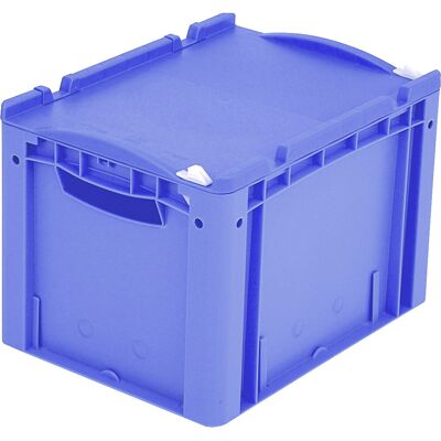 BITO Recipiente empilhável em formato Euro XL , com tampa articulada de 1 peça e fecho de mola, CxLxA 400 x 300 x 288 mm, Recipiente empilhável em formato Euro XL, com tampa articulada de 1 peça e fecho de mola, CxLxA 400 x 300 x 288 mm. Pegas ergonómicas BITO Recipiente empilhável em formato Euro XL , com tampa articulada de 1 peça e fecho de mola, CxLxA 400 x 300 x 288 mm, Recipiente empilhável em formato Euro XL, com tampa articulada de 1 peça e fecho de mola, CxLxA 400 x 300 x 288 mm. Pegas ergonómicas