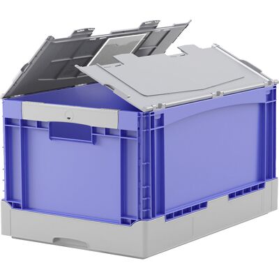 BITO Caixa rebatível EQ , com pegas sem fundo, fundo liso e tampa, CxLxA 600 x 400 x 297 mm, azul, Caixa rebatível EQ, com pegas sem fundo, fundo liso e tampa, CxLxA 600 x 400 x 297 mm, azul. Muitas variantes, tamanhos e pegas à escolha. Própria para alim BITO Caixa rebatível EQ , com pegas sem fundo, fundo liso e tampa, CxLxA 600 x 400 x 297 mm, azul, Caixa rebatível EQ, com pegas sem fundo, fundo liso e tampa, CxLxA 600 x 400 x 297 mm, azul. Muitas variantes, tamanhos e pegas à escolha. Própria para alim