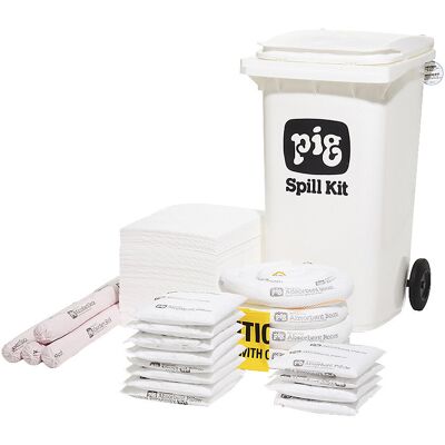 PIG Kit de emergência móvel, médio , versão para óleo, absorve 168,3 l, Kit de emergência móvel, médio, versão para óleo, absorve 168,3 l. Absorve e retém óleo e líquidos à base de óleo, mas não água. Para utilizar em terra e na água. Absorve até 168,3 l. PIG Kit de emergência móvel, médio , versão para óleo, absorve 168,3 l, Kit de emergência móvel, médio, versão para óleo, absorve 168,3 l. Absorve e retém óleo e líquidos à base de óleo, mas não água. Para utilizar em terra e na água. Absorve até 168,3 l.