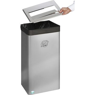 VAR Cesto de papéis , AxLxP 600 x 310 x 220 mm, volume 40 l, aço inoxidável, Cesto de papéis, AxLxP 600 x 310 x 220 mm, volume 40 l, aço inoxidável. Superfície insensível. Pode ser utilizado como unidade de chão ou de parede, incluindo material de montage VAR Cesto de papéis , AxLxP 600 x 310 x 220 mm, volume 40 l, aço inoxidável, Cesto de papéis, AxLxP 600 x 310 x 220 mm, volume 40 l, aço inoxidável. Superfície insensível. Pode ser utilizado como unidade de chão ou de parede, incluindo material de montage