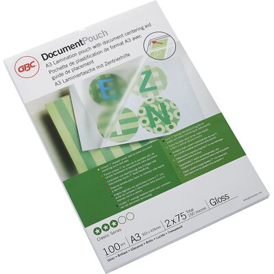 GBC Película de plastificação brilhante , espessura da película 75 µm, embalagem de 100 unid., para formato A3, Película de plastificação brilhante, espessura da película 75 µm, embalagem de 100 unid., para formato A3. Resistentes e duradouras. Resultados GBC Película de plastificação brilhante , espessura da película 75 µm, embalagem de 100 unid., para formato A3, Película de plastificação brilhante, espessura da película 75 µm, embalagem de 100 unid., para formato A3. Resistentes e duradouras. Resultados