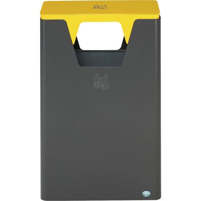 VAR Coletor de materiais recicláveis de exterior , capacidade 60 l, AxLxP 890 x 300 x 550 mm, ferro-mica/amarelo, Coletor de materiais recicláveis de exterior, capacidade 60 l, AxLxP 890 x 300 x 550 mm, ferro-mica/amarelo. Robustos e resistentes às intemp VAR Coletor de materiais recicláveis de exterior , capacidade 60 l, AxLxP 890 x 300 x 550 mm, ferro-mica/amarelo, Coletor de materiais recicláveis de exterior, capacidade 60 l, AxLxP 890 x 300 x 550 mm, ferro-mica/amarelo. Robustos e resistentes às intemp