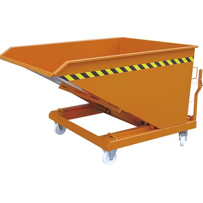 kaiserkraft Recipiente basculante, com mecanismo basculante em tesoura, capacidade 1000 l, laranja puro RAL 2004, Recipiente basculante, com mecanismo basculante em tesoura, capacidade 1000 l, laranja puro RAL 2004. Podem ser inclinados para qualquer altu kaiserkraft Recipiente basculante, com mecanismo basculante em tesoura, capacidade 1000 l, laranja puro RAL 2004, Recipiente basculante, com mecanismo basculante em tesoura, capacidade 1000 l, laranja puro RAL 2004. Podem ser inclinados para qualquer altu