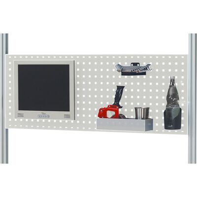 RAU Placa perfurada , cinzento claro RAL 7035, chapa de aço, LxPxA 1500 x 40 x 450 mm, Placa perfurada, cinzento claro RAL 7035, chapa de aço, LxPxA 1500 x 40 x 450 mm. Para fixação do suporte de ferramentas e do adaptador para ecrã plano. Ideais para a i RAU Placa perfurada , cinzento claro RAL 7035, chapa de aço, LxPxA 1500 x 40 x 450 mm, Placa perfurada, cinzento claro RAL 7035, chapa de aço, LxPxA 1500 x 40 x 450 mm. Para fixação do suporte de ferramentas e do adaptador para ecrã plano. Ideais para a i