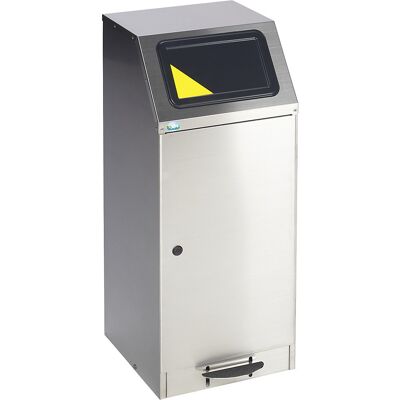 VAR Coletor de materiais recicláveis com pedal , aço inoxidável, autoextinguível, capacidade 78 l, Coletor de materiais recicláveis com pedal, aço inoxidável, autoextinguível, capacidade 78 l. Fácil separação do lixo graças à identificação por cores e aos VAR Coletor de materiais recicláveis com pedal , aço inoxidável, autoextinguível, capacidade 78 l, Coletor de materiais recicláveis com pedal, aço inoxidável, autoextinguível, capacidade 78 l. Fácil separação do lixo graças à identificação por cores e aos