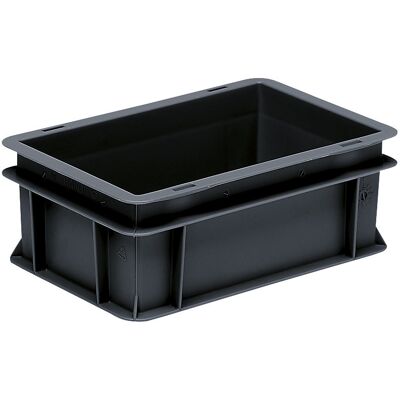 kaiserkraft Recipiente empilhável ESD, PP, preto, CxLxA 300 x 200 x 120 mm, 5 l, embalagem de 6 unid., Recipiente empilhável ESD, PP, preto, CxLxA 300 x 200 x 120 mm, 5 l, embalagem de 6 unid. Para o armazenamento e transporte de componentes eletrónicos. kaiserkraft Recipiente empilhável ESD, PP, preto, CxLxA 300 x 200 x 120 mm, 5 l, embalagem de 6 unid., Recipiente empilhável ESD, PP, preto, CxLxA 300 x 200 x 120 mm, 5 l, embalagem de 6 unid. Para o armazenamento e transporte de componentes eletrónicos.