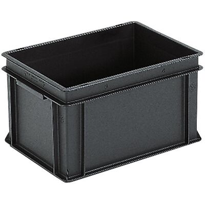 kaiserkraft Recipiente empilhável ESD, PP, preto, CxLxA 400 x 300 x 220 mm, 20 l, embalagem de 4 unid., Recipiente empilhável ESD, PP, preto, CxLxA 400 x 300 x 220 mm, 20 l, embalagem de 4 unid. Para o armazenamento e transporte de componentes eletrónicos kaiserkraft Recipiente empilhável ESD, PP, preto, CxLxA 400 x 300 x 220 mm, 20 l, embalagem de 4 unid., Recipiente empilhável ESD, PP, preto, CxLxA 400 x 300 x 220 mm, 20 l, embalagem de 4 unid. Para o armazenamento e transporte de componentes eletrónicos